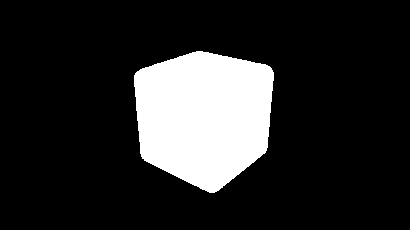 A cube rendered with default lighting