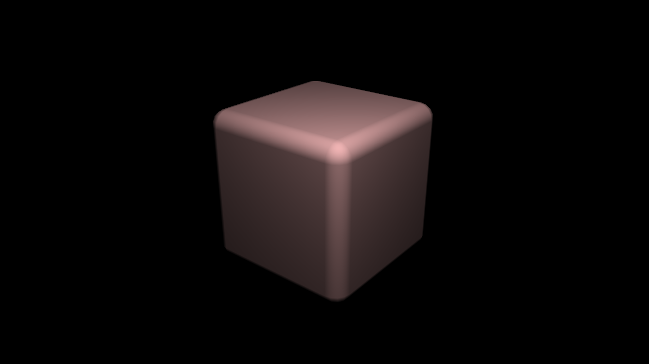 A cube rendered with one omnidirectional light
